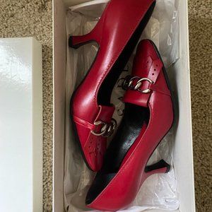 Casadei Red Pump Heels Size 34.5